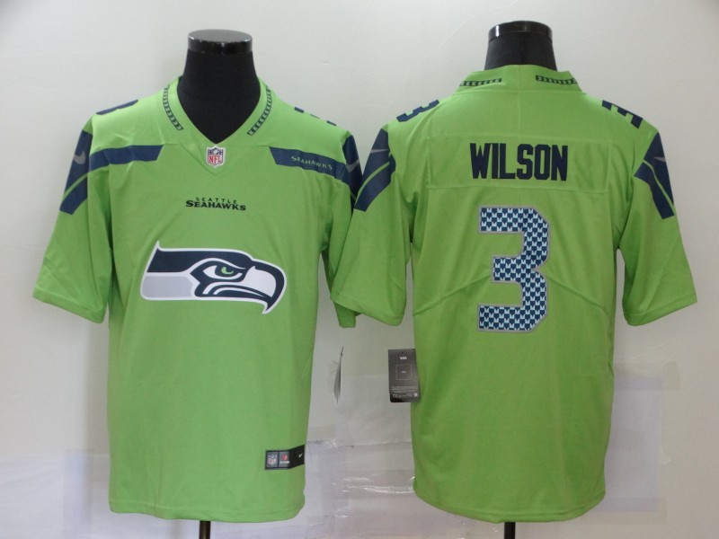Seattle Seahawks Men #3 Russell Wilson green logo NFL Vapor Untouchable Limited Jersey->chicago cubs->MLB Jersey